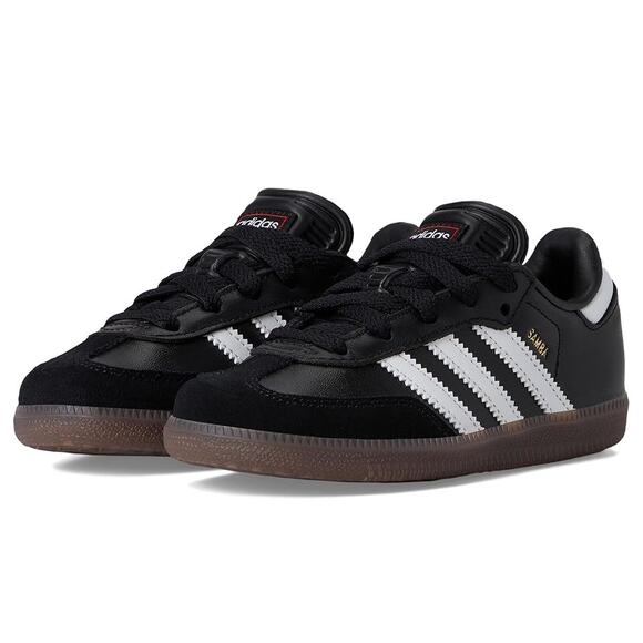 NWT adidas Unisex Samba Indoor Sneaker, Black/White/Gum-SZ 12.5 Little Kid - Picture 2 of 6